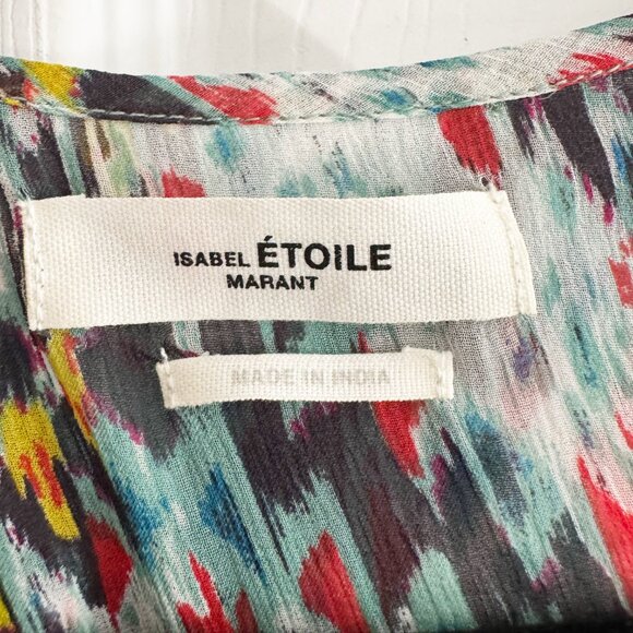 Isabel Marant Etoile "Enna" Asymetrical Printed Silk Dress, size 40 (fits 8/10) - Picture 2 of 10